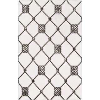 Handwoven Surrey White Wool Rug (2 X 3)