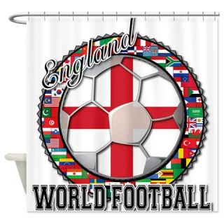  England Flag World Cup Footba Shower Curtain  Use code FREECART at Checkout