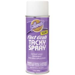 Aleenes Fast Grab 10 oz Tacky Spray (10 ouncesInstant permanent hold which is great for every type of craftUse on cardboard, chipboard, paper, light wood, fabrics, foam and plasticsThis non wrinkle formula creates a flexible bond with a longer open tack t