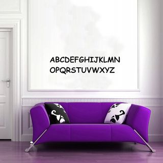 Alphabet Letters Glossy Black Vinyl Sticker Wall Decal (Glossy blackTheme Alphabet letters Materials VinylIncludes One (1) wall decalEasy to apply; comes with instructions Dimensions 25 inches wide x 35 inches longAll measurements are approximate. )