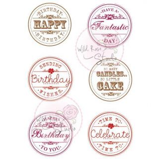 Wild Rose Studio Ltd. Clear Stamp 3.5 X3 Sheet   Birthday Circles
