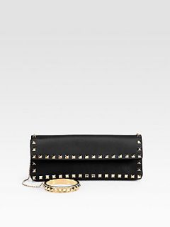 Valentino Rockstud Bracelet Clutch   Black