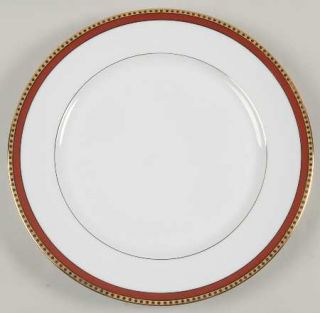 Tiffany Rust Band Service Plate (Charger), Fine China Dinnerware   Gold Edge W/D