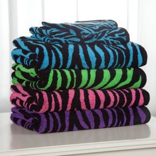 Divatex Zebra 100% Cotton 3 Piece Bath Towel Set Lime   828002 GRN 3PC