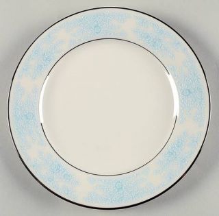 Noritake Moonbeam Salad Plate, Fine China Dinnerware   Blue&White Floral Rim, Pl