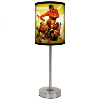 Lamp in a box Saturday Eve Post Football Brushed Nickel Table Lamp