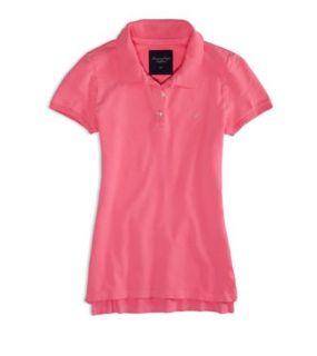 Pink AEO Factory Polo Shirt, Womens XS