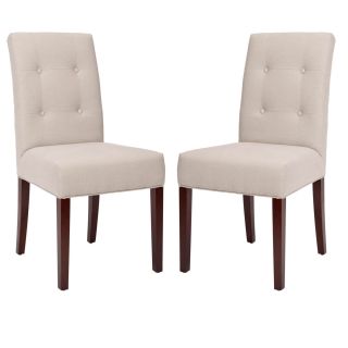 Safavieh Metro Tufted Beige Linen Side Chairs (set Of 2) (BeigeMaterials Linen fabric and woodFinish MapleSeat height 19 inchesDimensions 38.6 inches high x 22.8 inches wide x 19.3 inches deepNumber of boxes this will ship in 1Chairs arrive fully ass