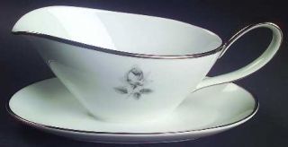 Saladmaster Remembrance (Platinum Trim) Gravy Boat with Attached Underplate, Fin