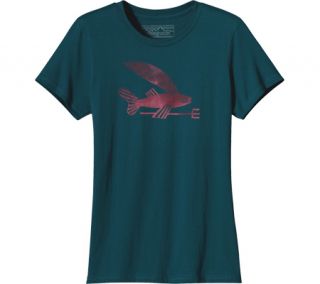 Womens Patagonia Flying Fish Fin T Shirt   Tidal Teal T Shirts