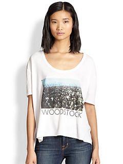 Chaser Love In Woodstock Print Boxy Tee   White