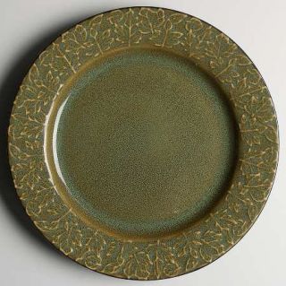 Roscher & Co Olive Green Leaf Collection Dinner Plate, Fine China Dinnerware   S