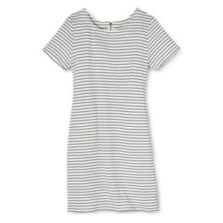 Merona Womens Knit T Shirt Dress   Black/Sour Cream   S