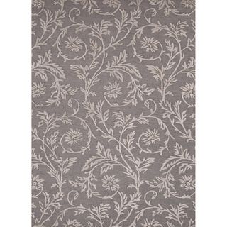 Hand tufted Transitional Floral Pattern Grey Rug (5 X 8)