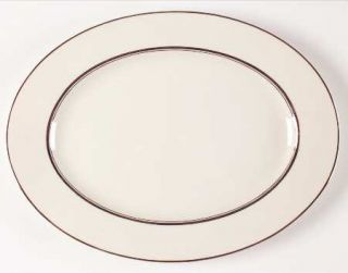 Castleton (USA) Severn 15 Oval Serving Platter, Fine China Dinnerware   Platinu