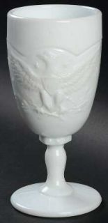 Smith Glass  Eagle Milkglass Water Goblet   Line 4552, Eagle, Milkglass