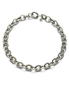 David Yurman Sterling Silver Oval Link Chain Necklace   No Color