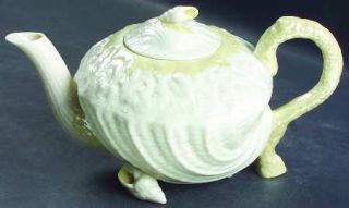 Belleek Pottery (Ireland) Neptune Yellow (Irish) Teapot & Lid, Fine China Dinner