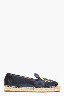 Marc By Marc Jacobs Navy Satin Embroidered Mouse Espadrilles