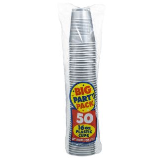 Silver Big Party Pack 16 oz. Plastic Cups