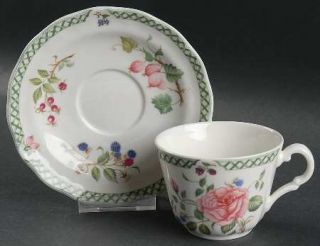 Royal Doulton Victorian Garden Flat Cup & Saucer Set, Fine China Dinnerware   Fi