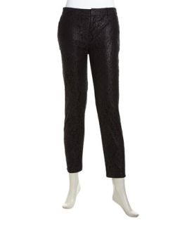 Christy Floral Lace Tapered Trousers, Noir