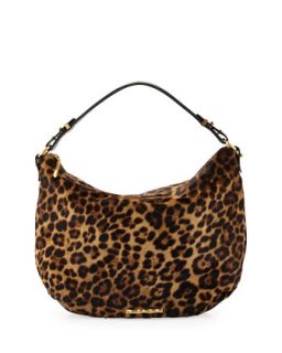 Cheetah Print Calf Hair Hobo Bag, Golden Cheetah