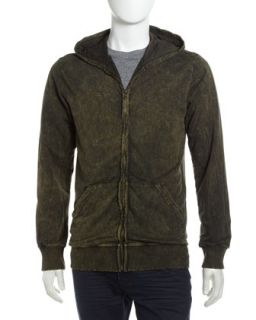 Zip Up Faded Hoodie, Army