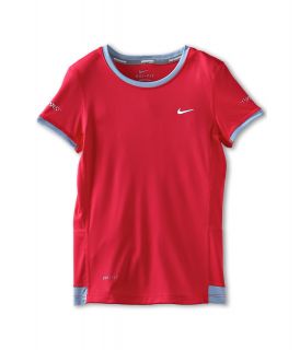 Nike Kids Miler S/S Crew Girls T Shirt (Red)