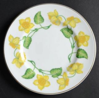 Wedgwood Kingcup Bread & Butter Plate, Fine China Dinnerware   Yellow Flowers, G