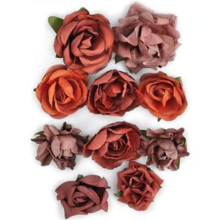 Ruby Paper Blooms (Ruby Sold 10 per packageSize of blooms ranges from 1 1.5 inches in diameter Imported )