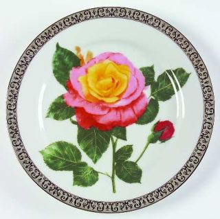 Royal Gallery Platinum Buffet Accent Salad Plate, Fine China Dinnerware   Platin