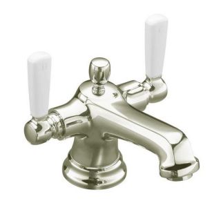 Kohler Bancroft White Ceramic Lever Polished Nickel Monoblock Bathroom Faucet