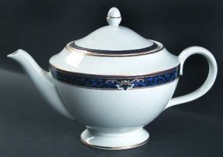 Wedgwood Chadwick Teapot & Lid, Fine China Dinnerware   Embassy Collection  Blue