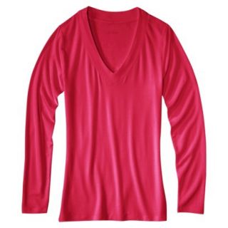 Womens Favorite Long Sleeve V Neck Tee   Established Red   XS