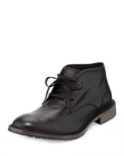 Leather Lace Up Desert Boot, Black