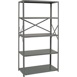 Quantum Heavy Duty 18 Gauge Industrial Steel Shelving   5 Shelves, 36 Inch W x