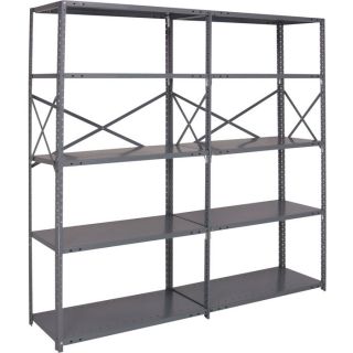 Quantum Heavy Duty 20 Gauge Industrial Steel Shelving   5 Shelves, 36 Inch W x