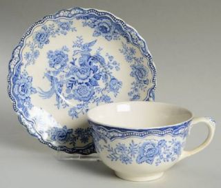 Crown Ducal Bristol Blue Oversized Cup & Saucer Set, Fine China Dinnerware   Blu