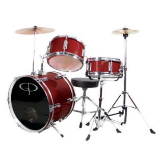 GP Percussion GP50 3 pc. Complete Junior Drum Set   Metallic Wine Red