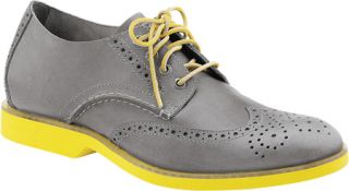 Mens Sperry Top Sider Boat Oxford Wing Tip   Grey Leather/Citron Suede Shoes