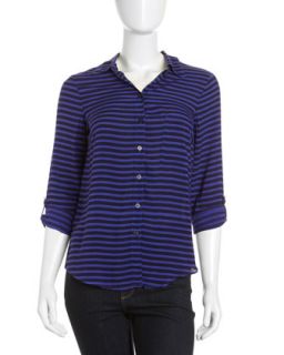 Striped Button Down Shirt, Blue Jay