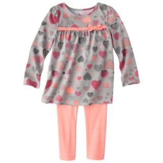 Circo Infant Toddler Girls 2 Piece Top and Legging Set   Grey/Orange 5T