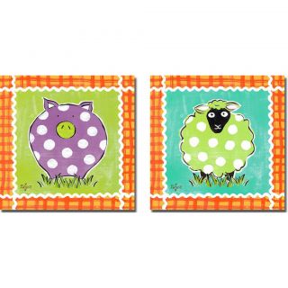Rebecca Lyon Familiar Friends I And Ii Small Two piece Canvas Art Set (SmallSubject ChildrenOutside Dimensions 12 inches High x 12 inches Wide x .75 inches Deep (Each)This canvas is being custom built for you. Please allow 10 business days for the produ