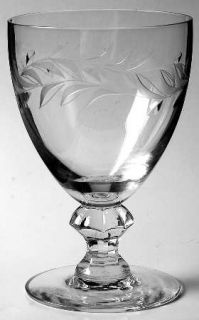 Heisey Arcadia Water Goblet   Stem #5077, Cut #1025, Cut Plume Design