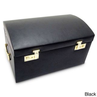 Morelle Marylyn Black Leather Jewelry Chest With Velvet Lining (BlackMaterial Leather, velvetMultiple storage compartmentsNumber of drawers Seven (7) with pillows for watches, special slots for rings and earrings Includes one (1) travel envelope with tw