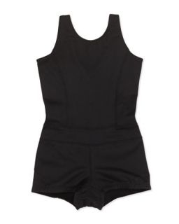 Gym Tank Short Dance Bodysuit, Black, 4 6