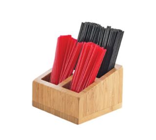 Cal Mil Stir Stick Holder   4 Compartments, Bamboo