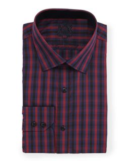 Plaid Dress Shirt, Red/Navy
