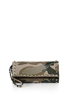 Valentino Camouflage Wristlet Wallet   Safari